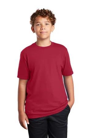 Port & Company Jugend Dry Zone Performance Feuchtigkeitstransportierendes Kurzarm-Crewneck-T-Shirt - Rot