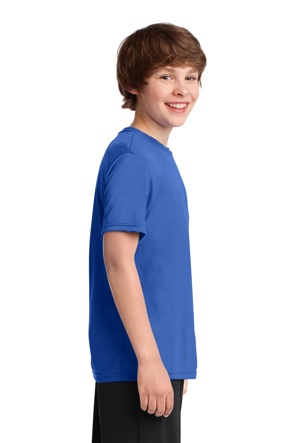 Port & Company Youth Dry Zone Performance Feuchtigkeitstransportierendes Kurzarm-Crewneck-T-Shirt - Königsblau
