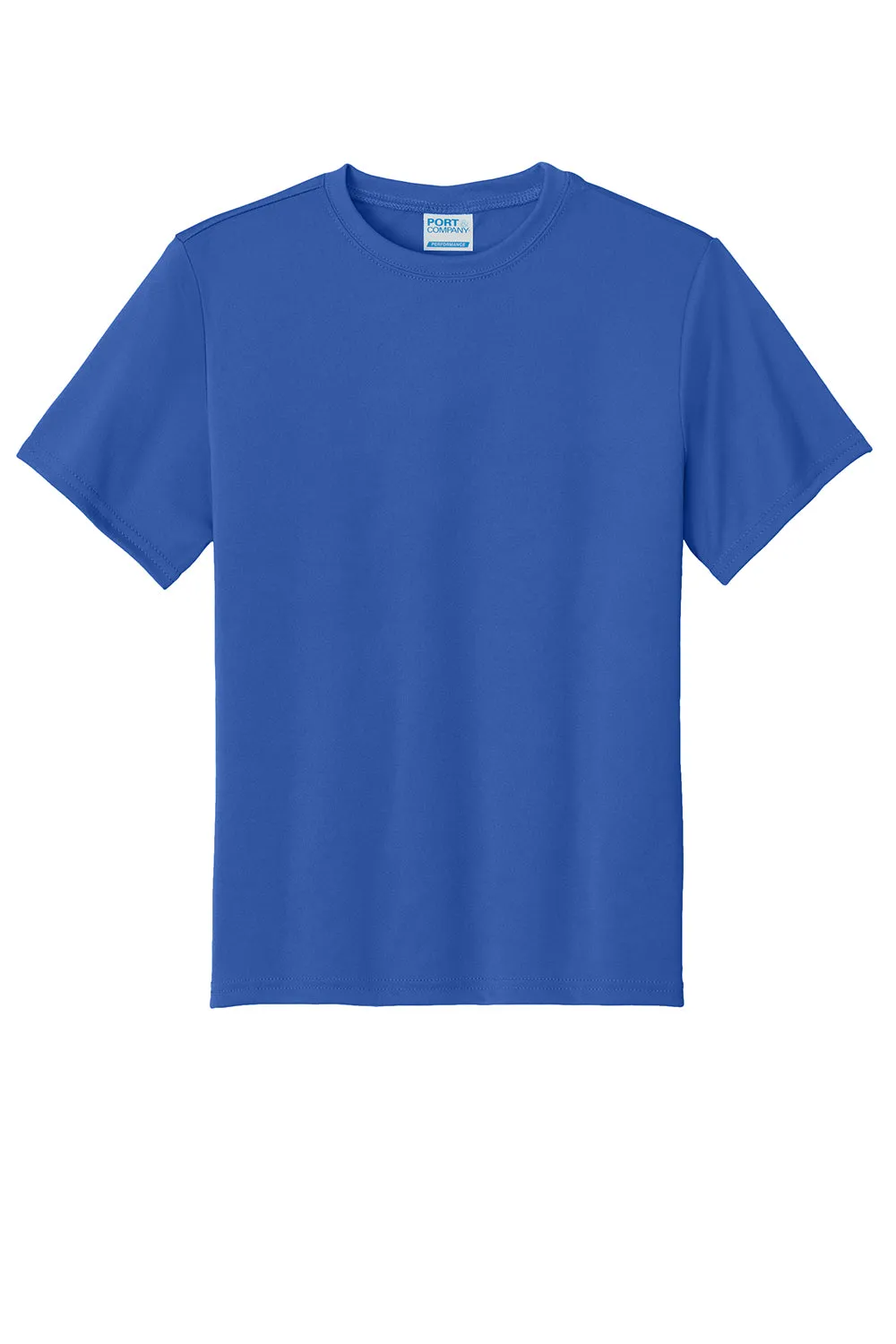 Port & Company Youth Dry Zone Performance Feuchtigkeitstransportierendes Kurzarm-Crewneck-T-Shirt - Königsblau