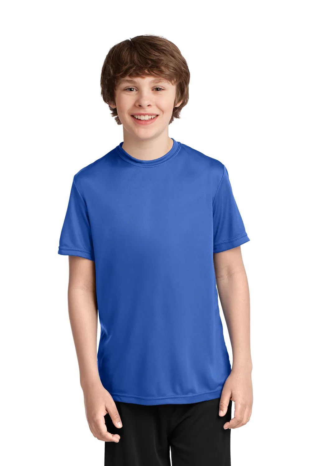Port & Company Youth Dry Zone Performance Feuchtigkeitstransportierendes Kurzarm-Crewneck-T-Shirt - Königsblau