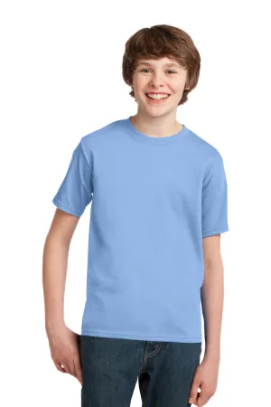 Port & Company Jugend Essential Kurzarm Rundhals T-Shirt - Hellblau