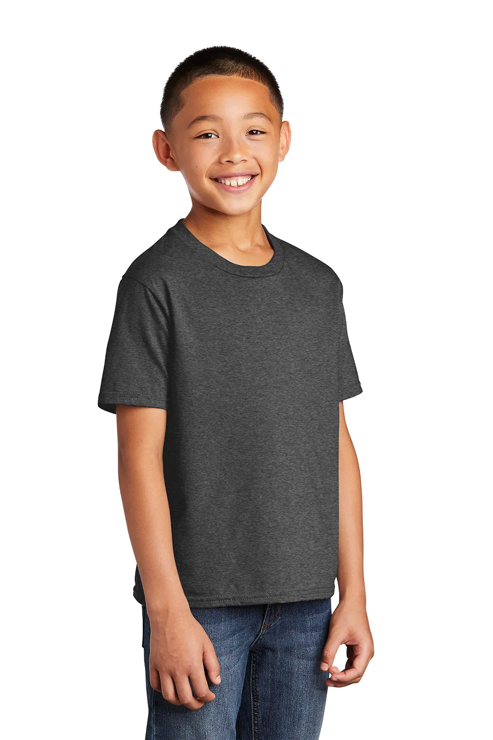 Port & Company Jugend Fan Favorit Kurzarm Rundhals T-Shirt - Heather Dunkelgrau