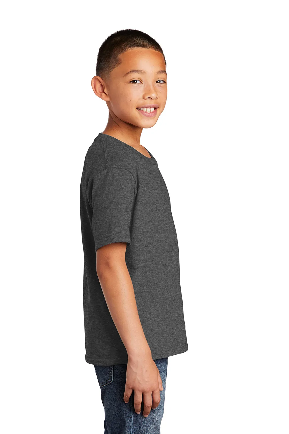 Port & Company Jugend Fan Favorit Kurzarm Rundhals T-Shirt - Heather Dunkelgrau