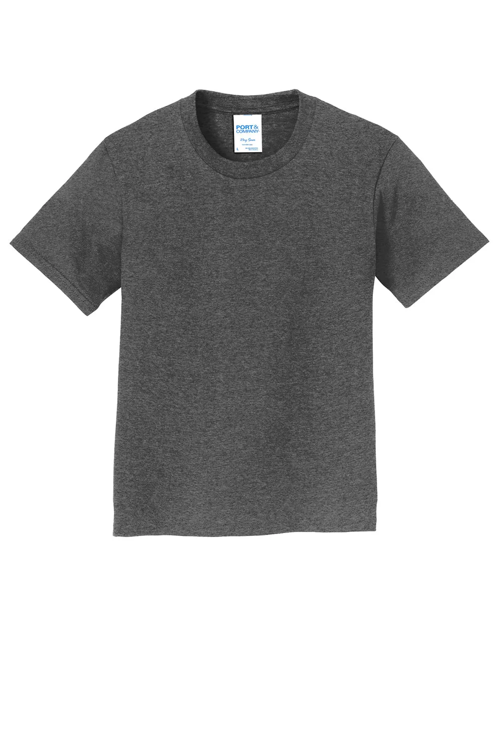 Port & Company Jugend Fan Favorit Kurzarm Rundhals T-Shirt - Heather Dunkelgrau