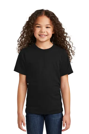 Port & Company Jugend Kurzarm Rundhals T-Shirt - Schwarz
