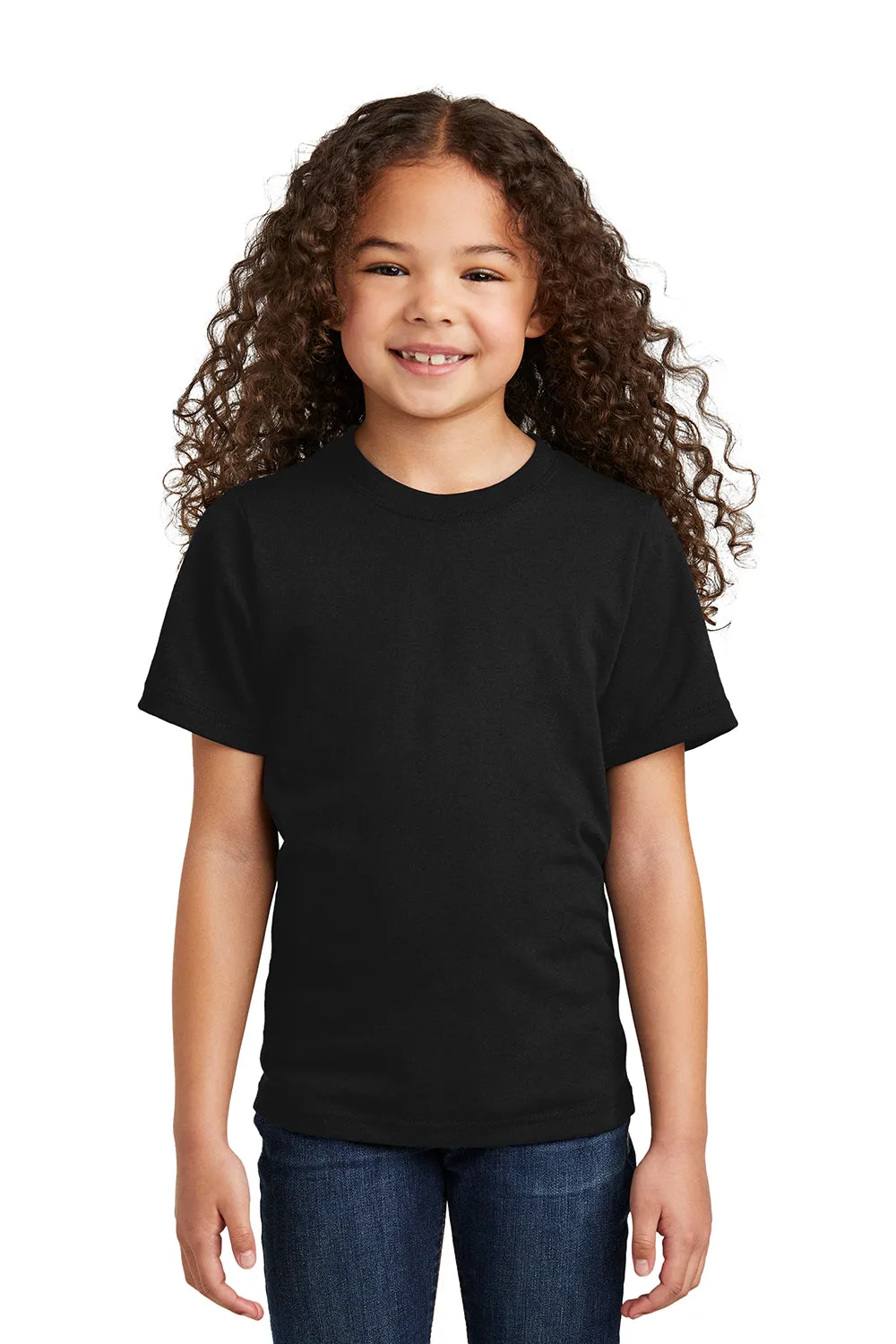 Port & Company Jugend Kurzarm Rundhals T-Shirt - Schwarz