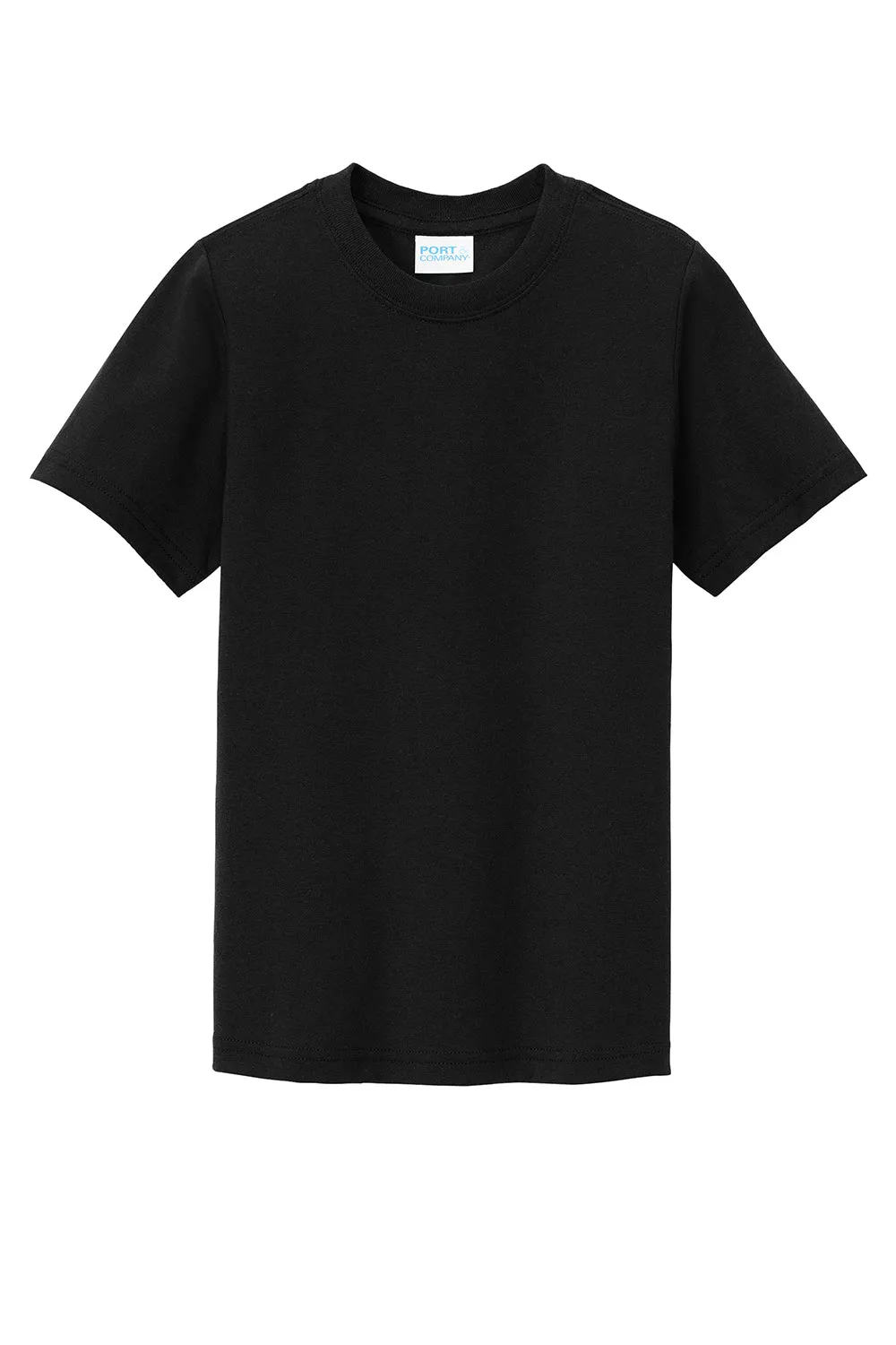 Port & Company Jugend Kurzarm Rundhals T-Shirt - Schwarz