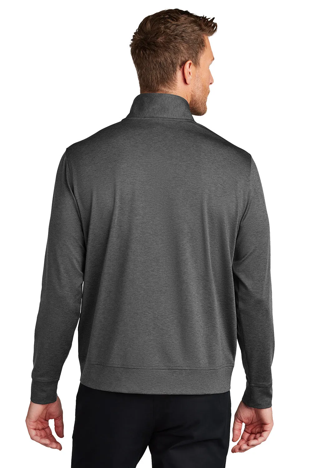 Port Authority Herren C-FREE Doppelstrick Feuchtigkeitstransportierender Reißverschluss-Sweatshirt mit Taschen - Heather Stahlgrau