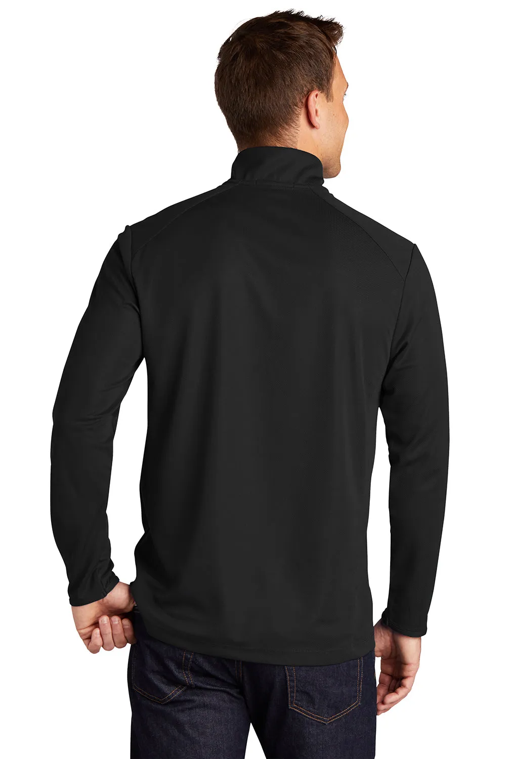 Port Authority Herren Sweatshirt mit Feuchtigkeitstransport und 1/4-Zipper - Schwarz