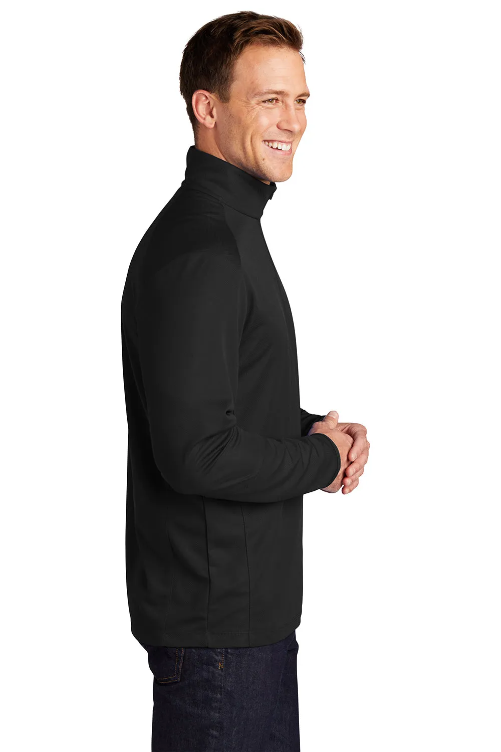 Port Authority Herren Sweatshirt mit Feuchtigkeitstransport und 1/4-Zipper - Schwarz