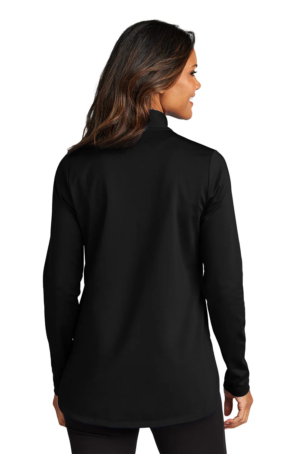 Port Authority Damen C-FREE Double Knit Feuchtigkeitstransportierendes 1/4-Zip Sweatshirt - Tiefschwarz
