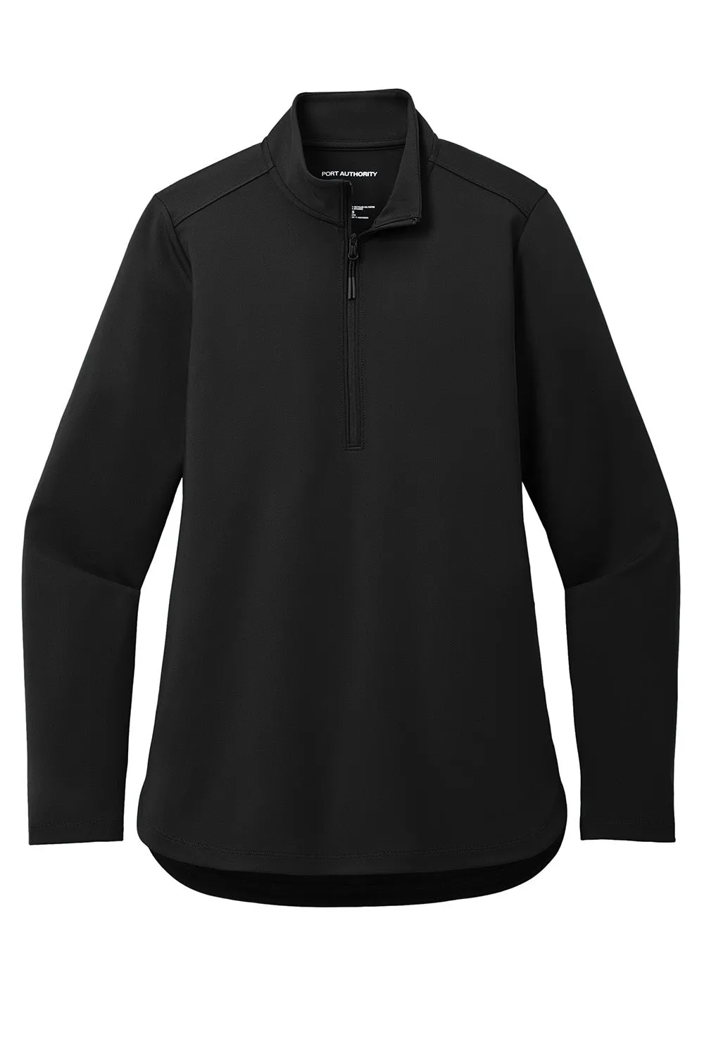 Port Authority Damen C-FREE Double Knit Feuchtigkeitstransportierendes 1/4-Zip Sweatshirt - Tiefschwarz