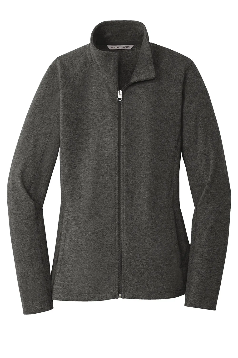 Port Authority Damen Pullover mit Reißverschluss, pillierungsresistentes Heather-Mikrofleece - Heather Charcoal Schwarz
