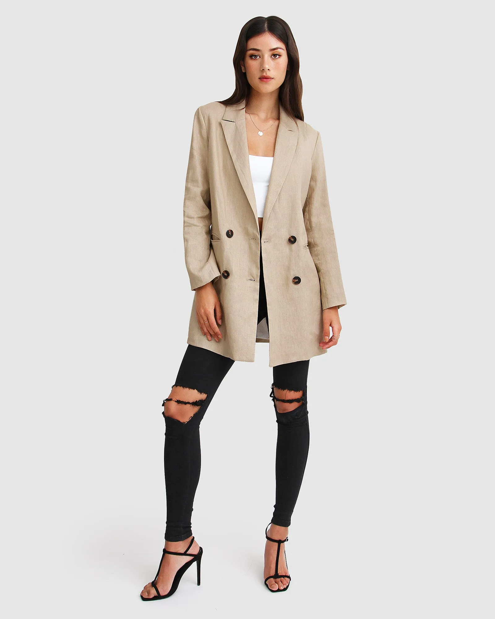 Prinzessin Anna Blazer Kleid - Sand