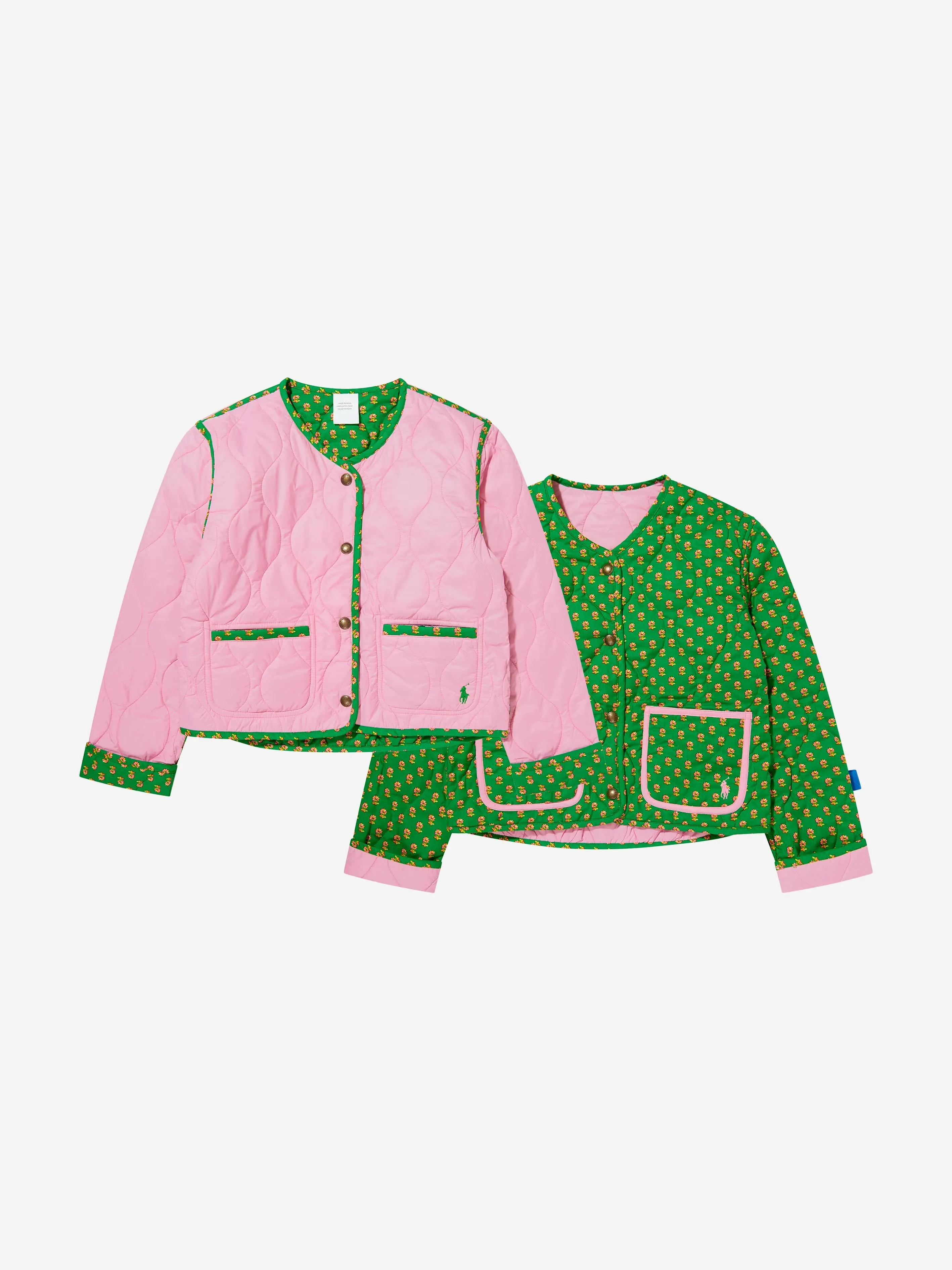 Ralph Lauren Mädchen Reversible Steppjacke in Rosa