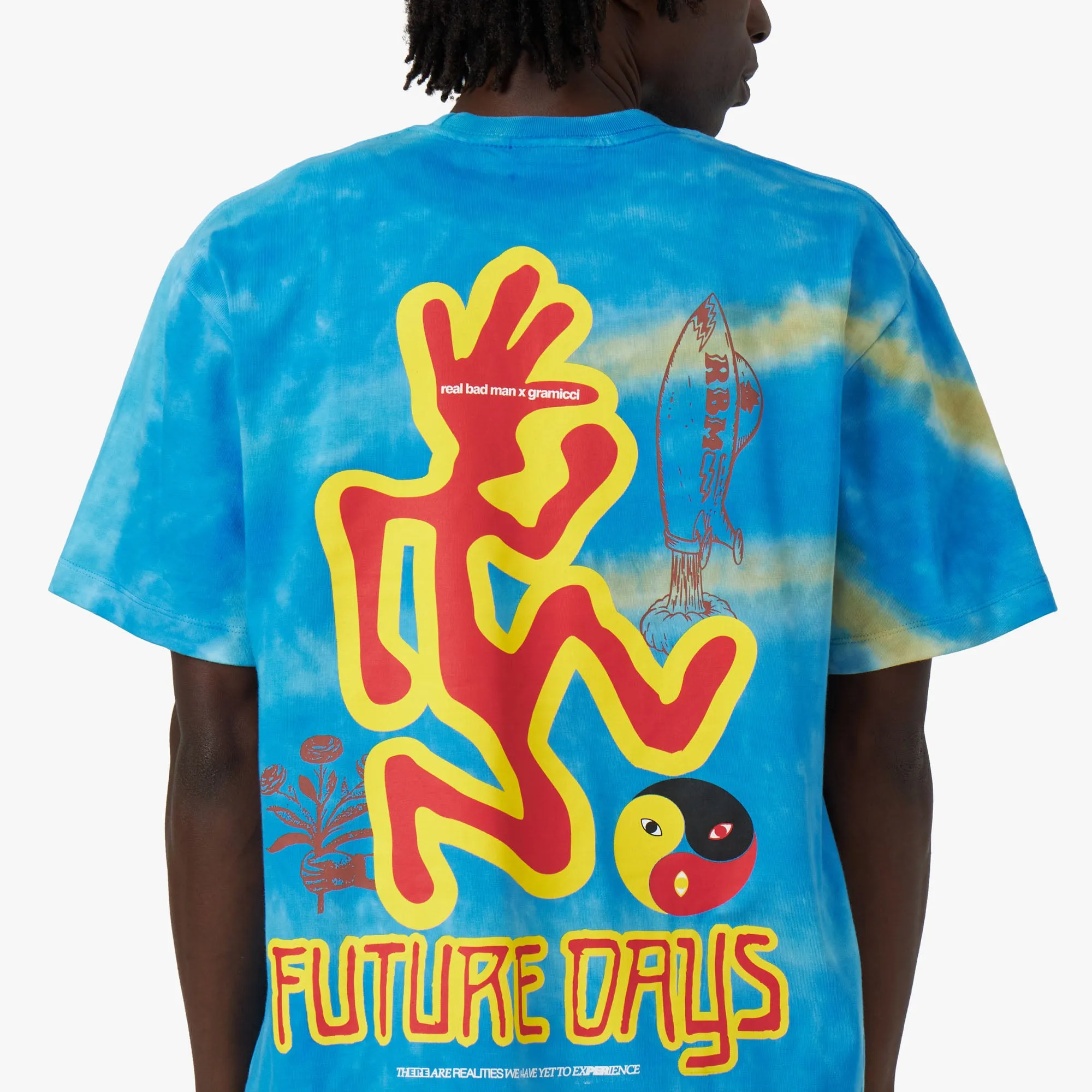 Real Bad Man x Gramicci Future Days T-Shirt / Blau Tie Dye