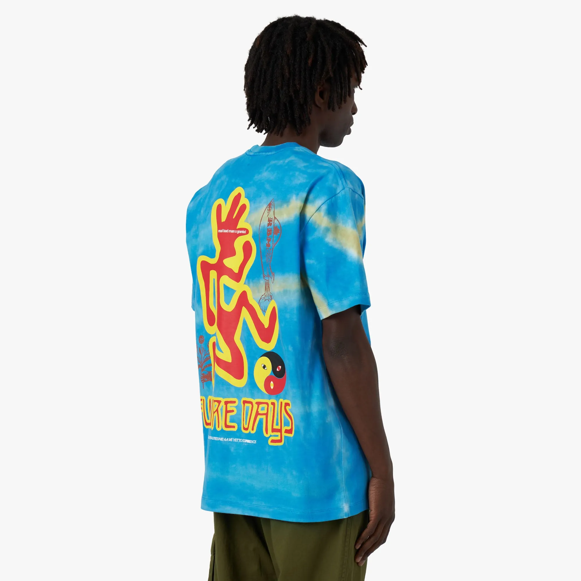 Real Bad Man x Gramicci Future Days T-Shirt / Blau Tie Dye