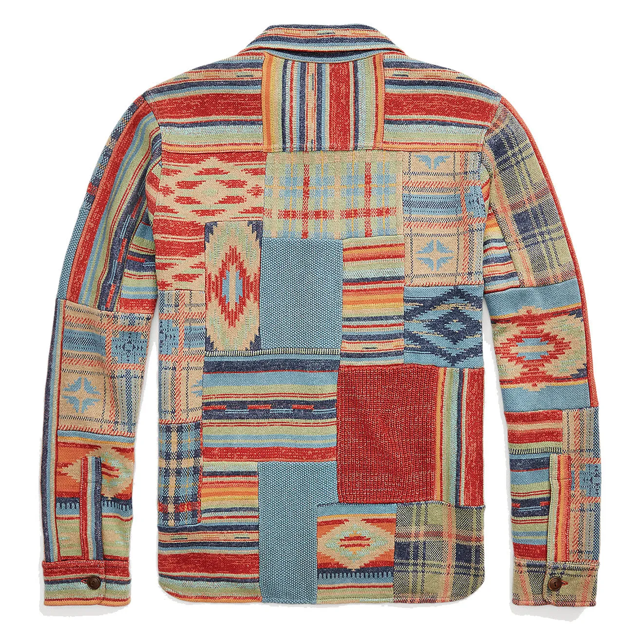 RRL von Ralph Lauren Patchwork Workshirt Jumper Rost Mehrfarbig
