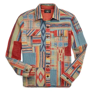 RRL von Ralph Lauren Patchwork Workshirt Jumper Rost Mehrfarbig