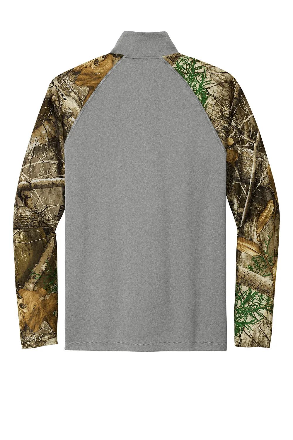 Russell Outdoors Herren Realtree Colorblock Feuchtigkeitstransportierendes 1/4-Zip Sweatshirt - Heather Concrete Grau/Realtree Edge Camo
