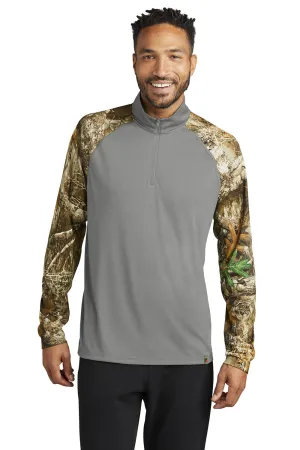 Russell Outdoors Herren Realtree Colorblock Feuchtigkeitstransportierendes 1/4-Zip Sweatshirt - Heather Concrete Grau/Realtree Edge Camo