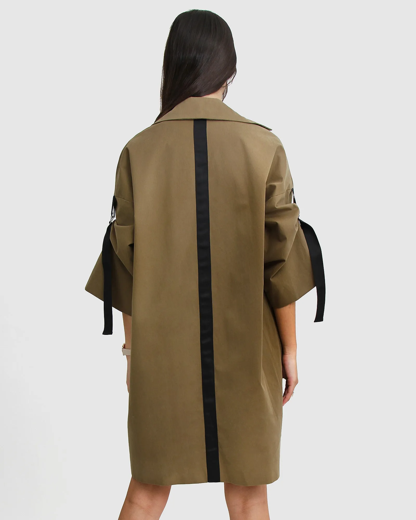 Russischer Romance Übergroßer Trenchcoat - Militär