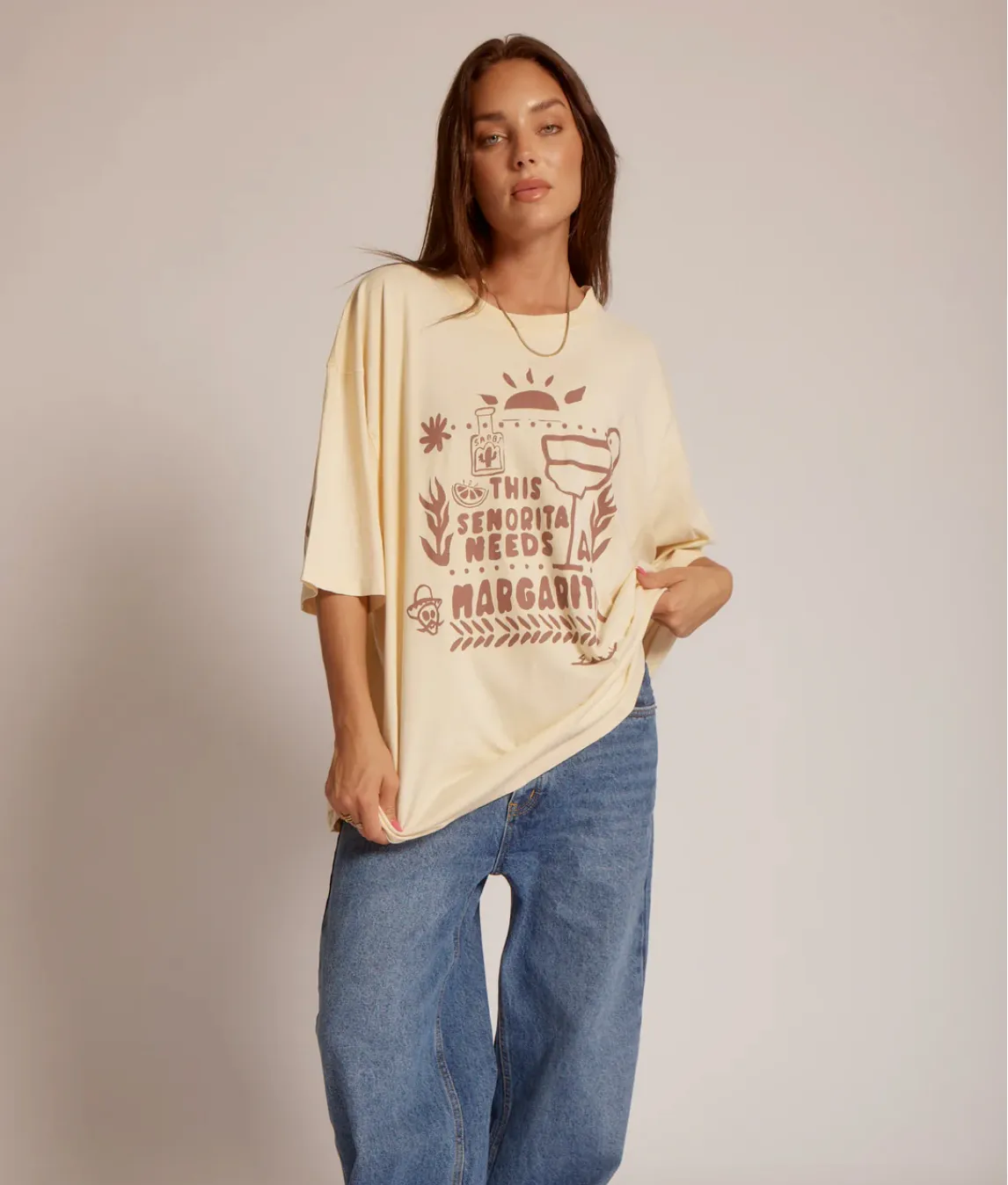 SABBI Das Margie Übergroßes T-Shirt - Latte