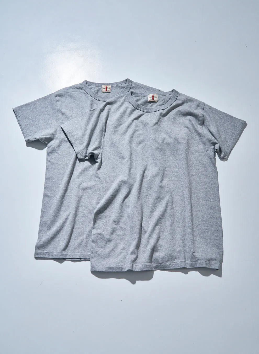 SAMURAI JEANS CREW NECK 2-PACK T-SHIRT EINFARBIG - Grau