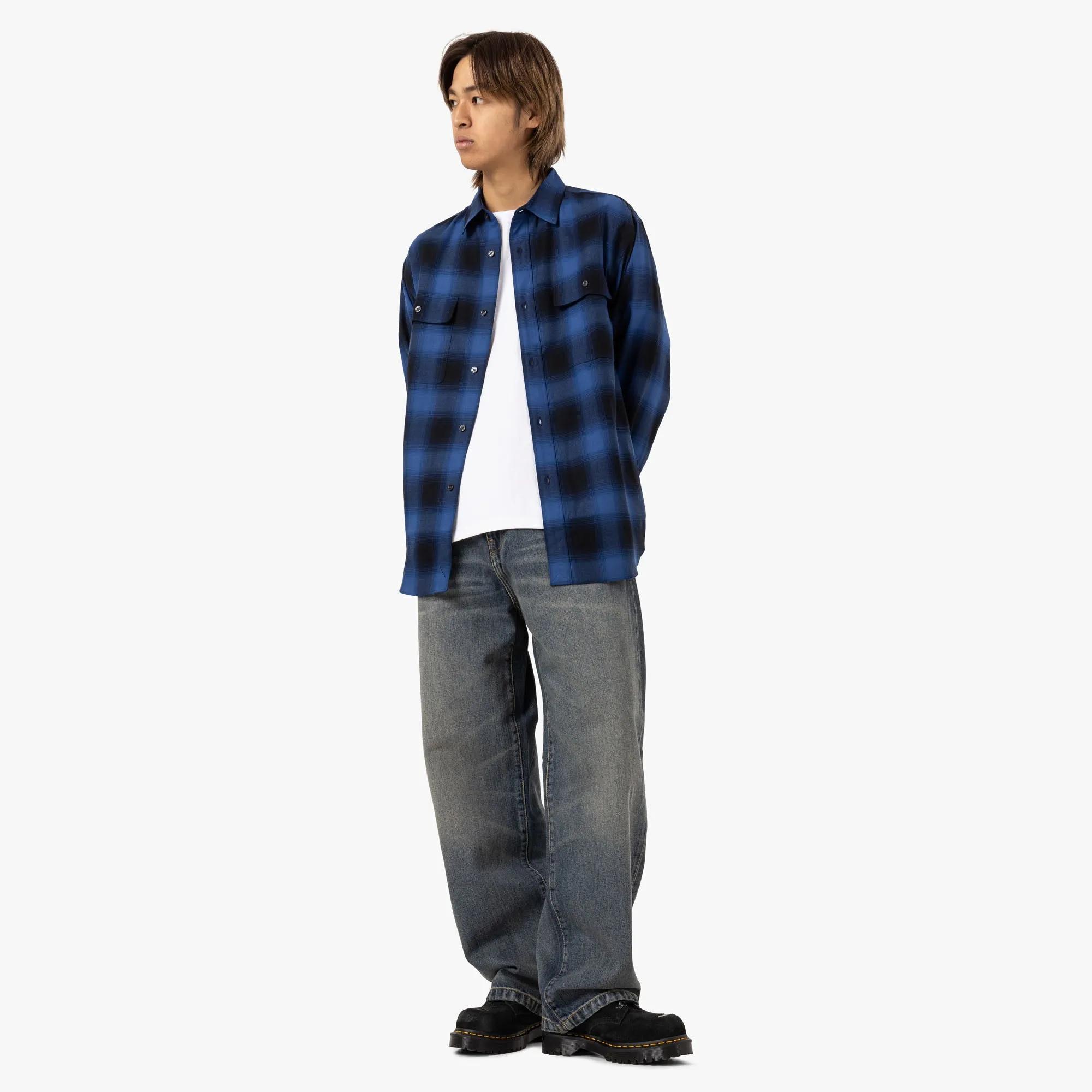 Saturdays NYC Max Weight Langarm-T-Shirt / Weiß