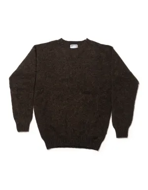 SHAGGY DOG PULLOVER DUNKELBRAUN - TAILIERTE PASSFORM