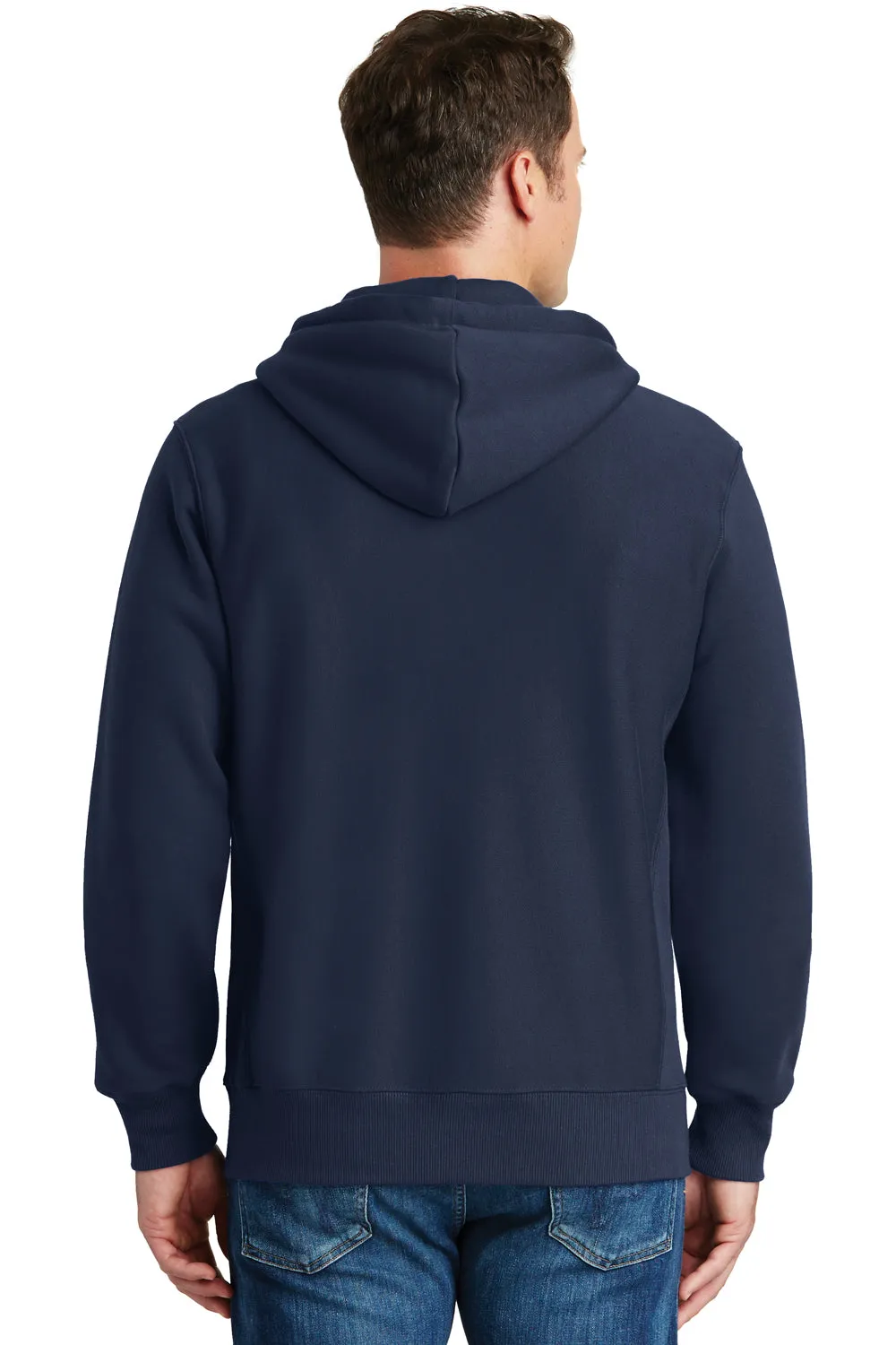 Sport-Tek Herren Fleece Full-Zip Kapuzenpullover mit Taschen - Echt Marineblau
