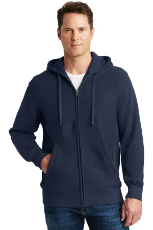 Sport-Tek Herren Fleece Full-Zip Kapuzenpullover mit Taschen - Echt Marineblau