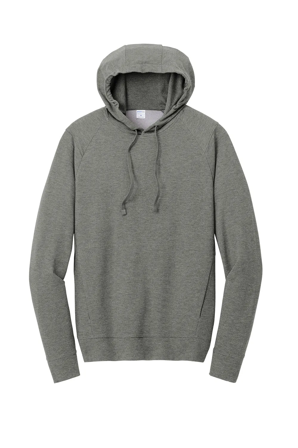 Sport-Tek Herren Flex Fleece Feuchtigkeitstransportierende Kapuzenpullover Hoodie mit Taschen - Heather Hellgrau