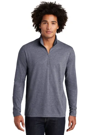 Sport-Tek Herren Feuchtigkeitstransportierendes 1/4-Zip Sweatshirt - Meliertes Echt Marineblau