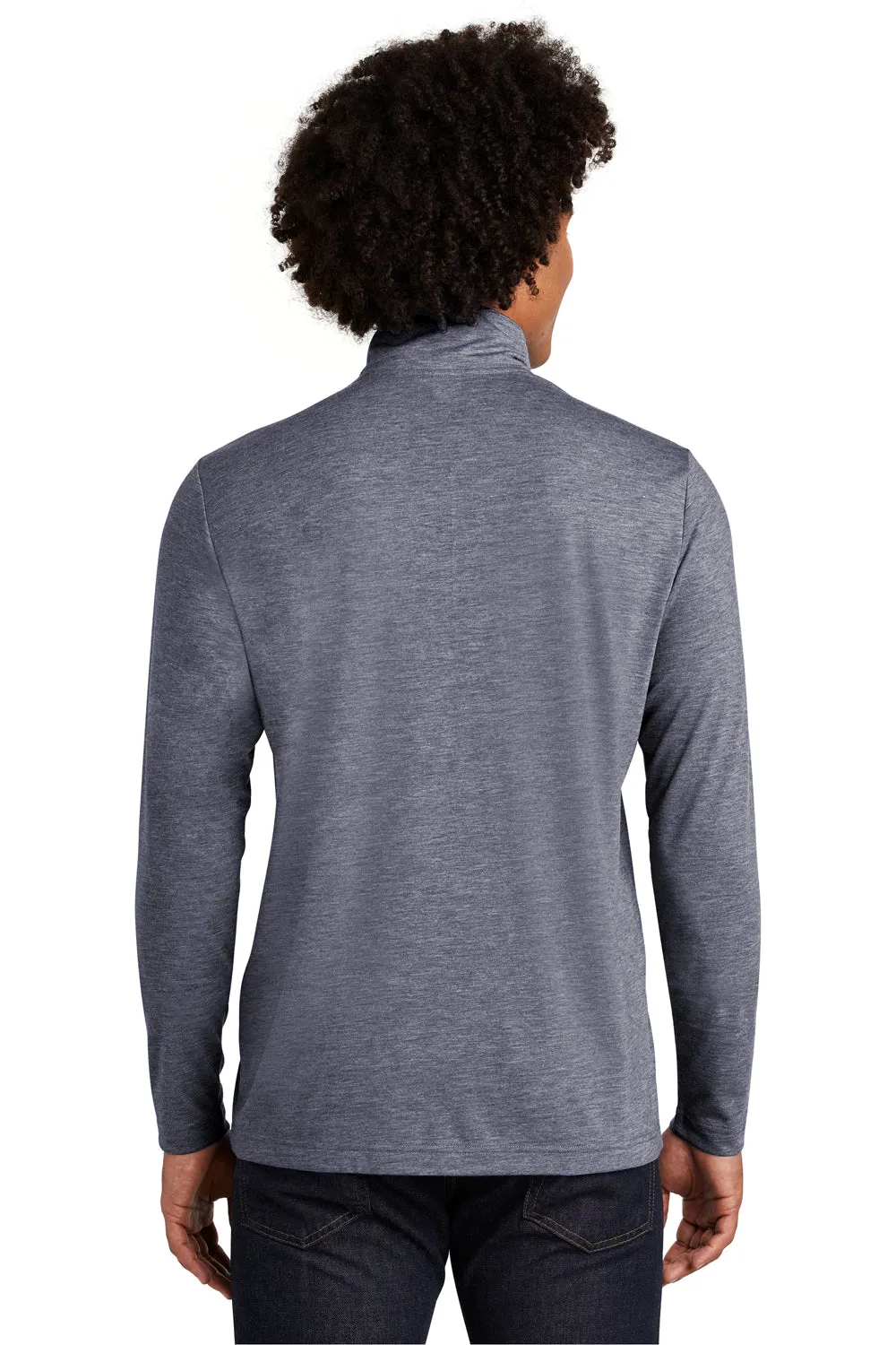 Sport-Tek Herren Feuchtigkeitstransportierendes 1/4-Zip Sweatshirt - Meliertes Echt Marineblau