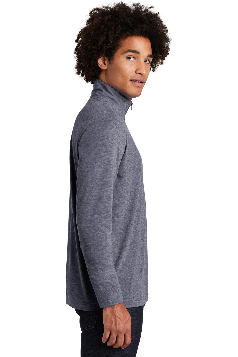 Sport-Tek Herren Feuchtigkeitstransportierendes 1/4-Zip Sweatshirt - Meliertes Echt Marineblau
