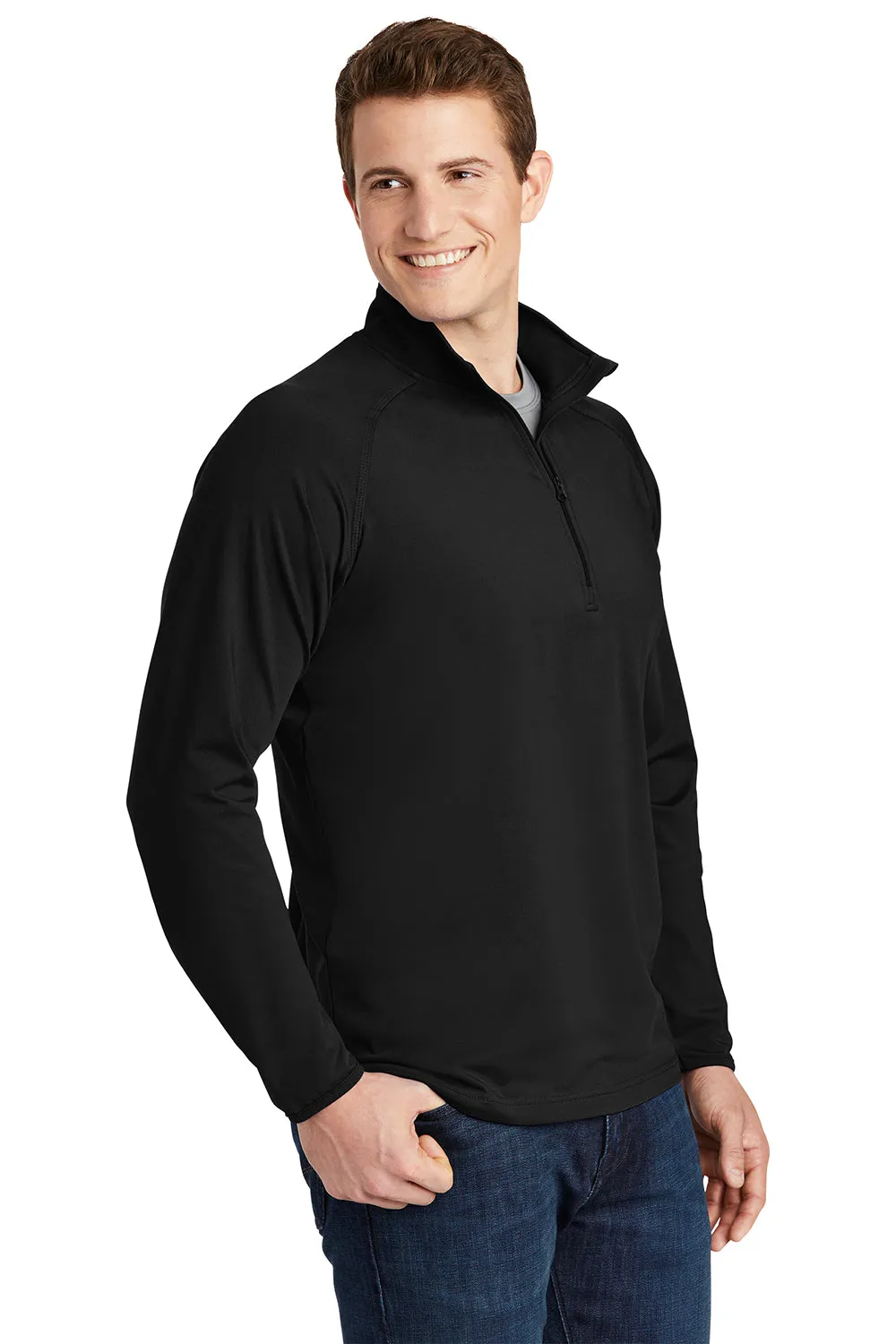 Sport-Tek Herren Sport-Wick Feuchtigkeitstransportierendes 1/4-Zip Sweatshirt - Schwarz