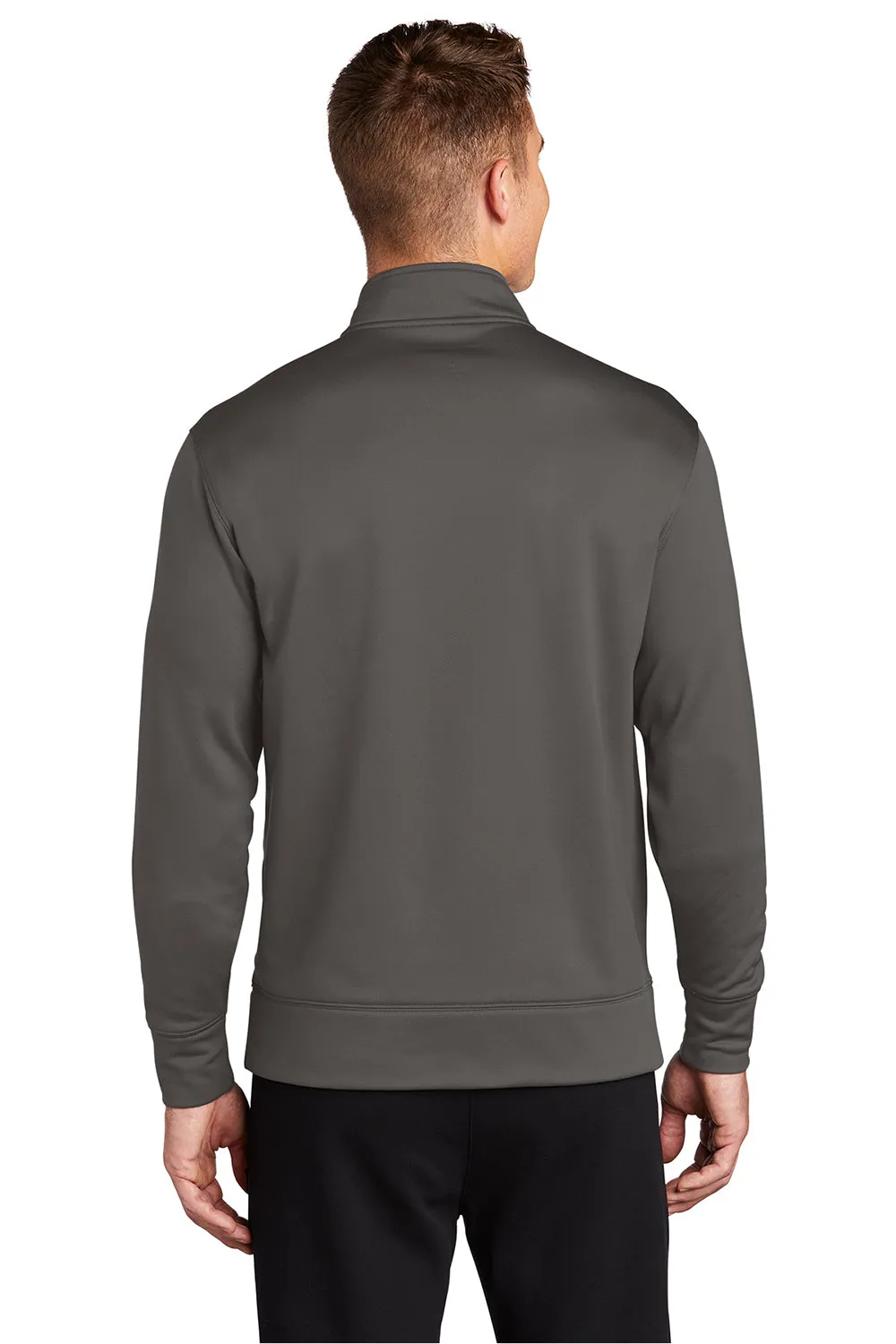 Sport-Tek Herren Sport-Wick Feuchtigkeitstransportierender Fleece Full-Zip Sweatshirt mit Taschen - Eisengrau