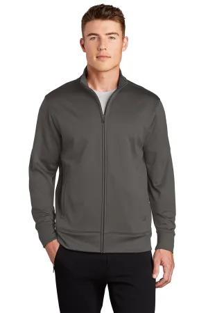 Sport-Tek Herren Sport-Wick Feuchtigkeitstransportierender Fleece Full-Zip Sweatshirt mit Taschen - Eisengrau