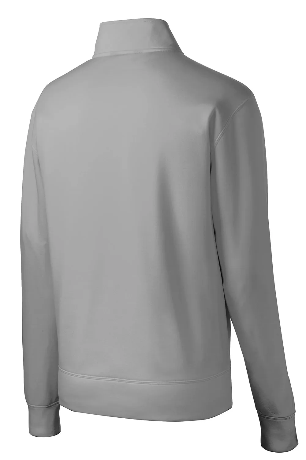 Sport-Tek Herren Sport-Wick Feuchtigkeitstransport Fleece Full-Zip Sweatshirt mit Taschen - Silbergrau