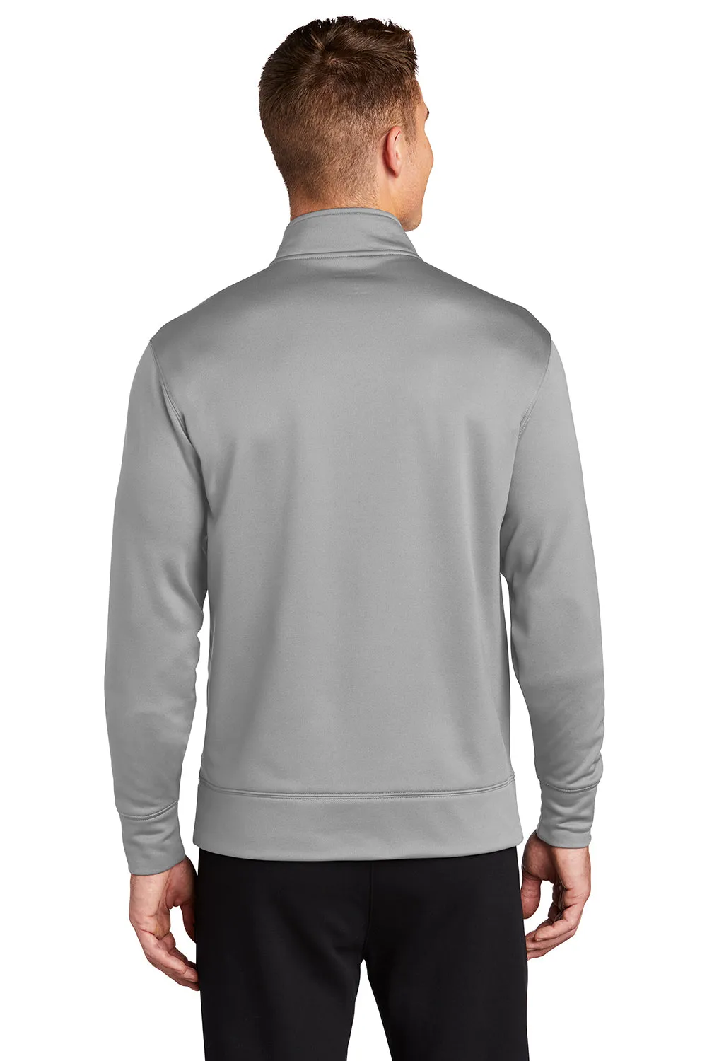Sport-Tek Herren Sport-Wick Feuchtigkeitstransport Fleece Full-Zip Sweatshirt mit Taschen - Silbergrau