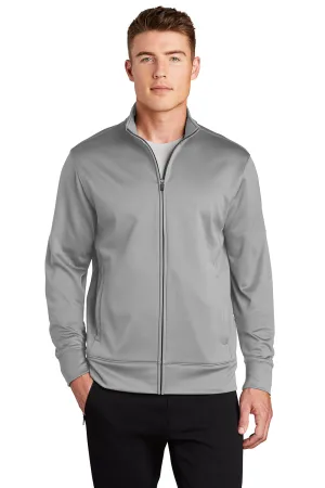 Sport-Tek Herren Sport-Wick Feuchtigkeitstransport Fleece Full-Zip Sweatshirt mit Taschen - Silbergrau