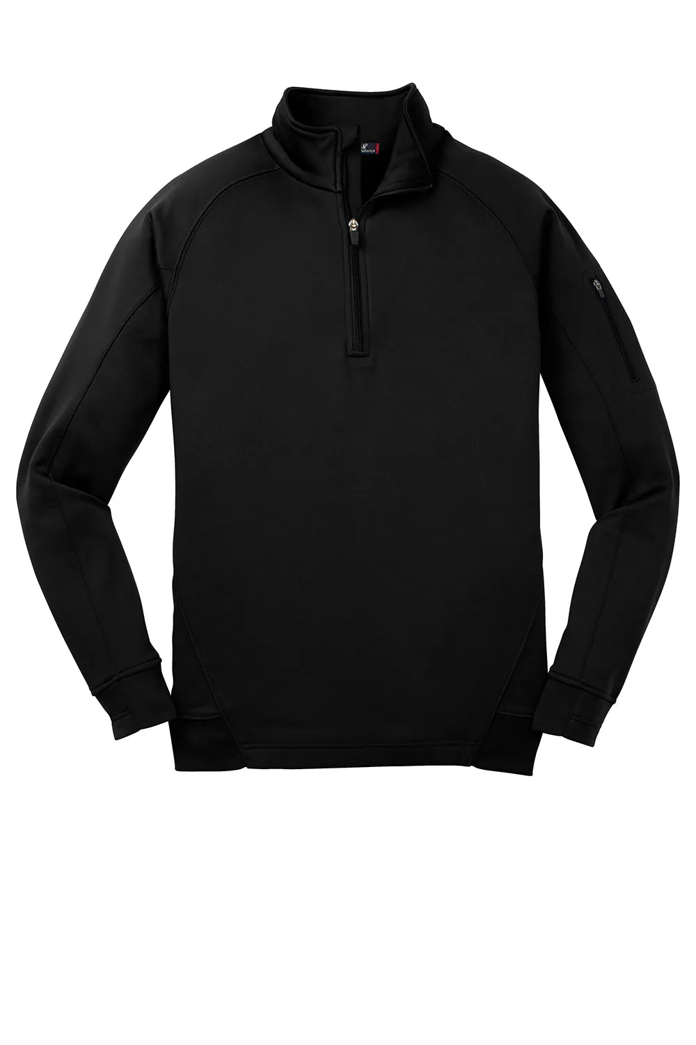 Sport-Tek Herren Tech Feuchtigkeitstransport-Fleece 1/4-Zip Sweatshirt mit Tasche - Schwarz