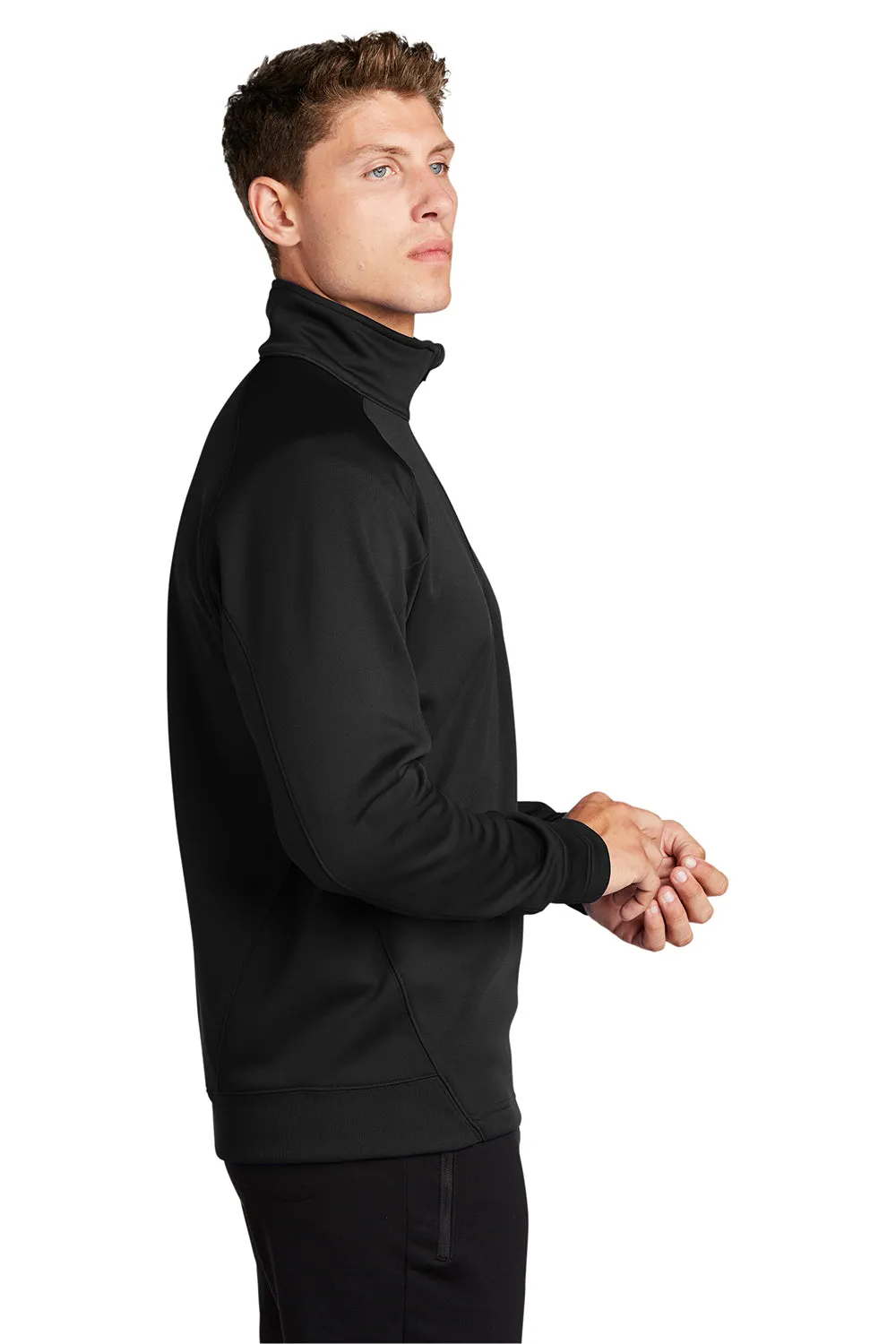 Sport-Tek Herren Tech Feuchtigkeitstransport-Fleece 1/4-Zip Sweatshirt mit Tasche - Schwarz