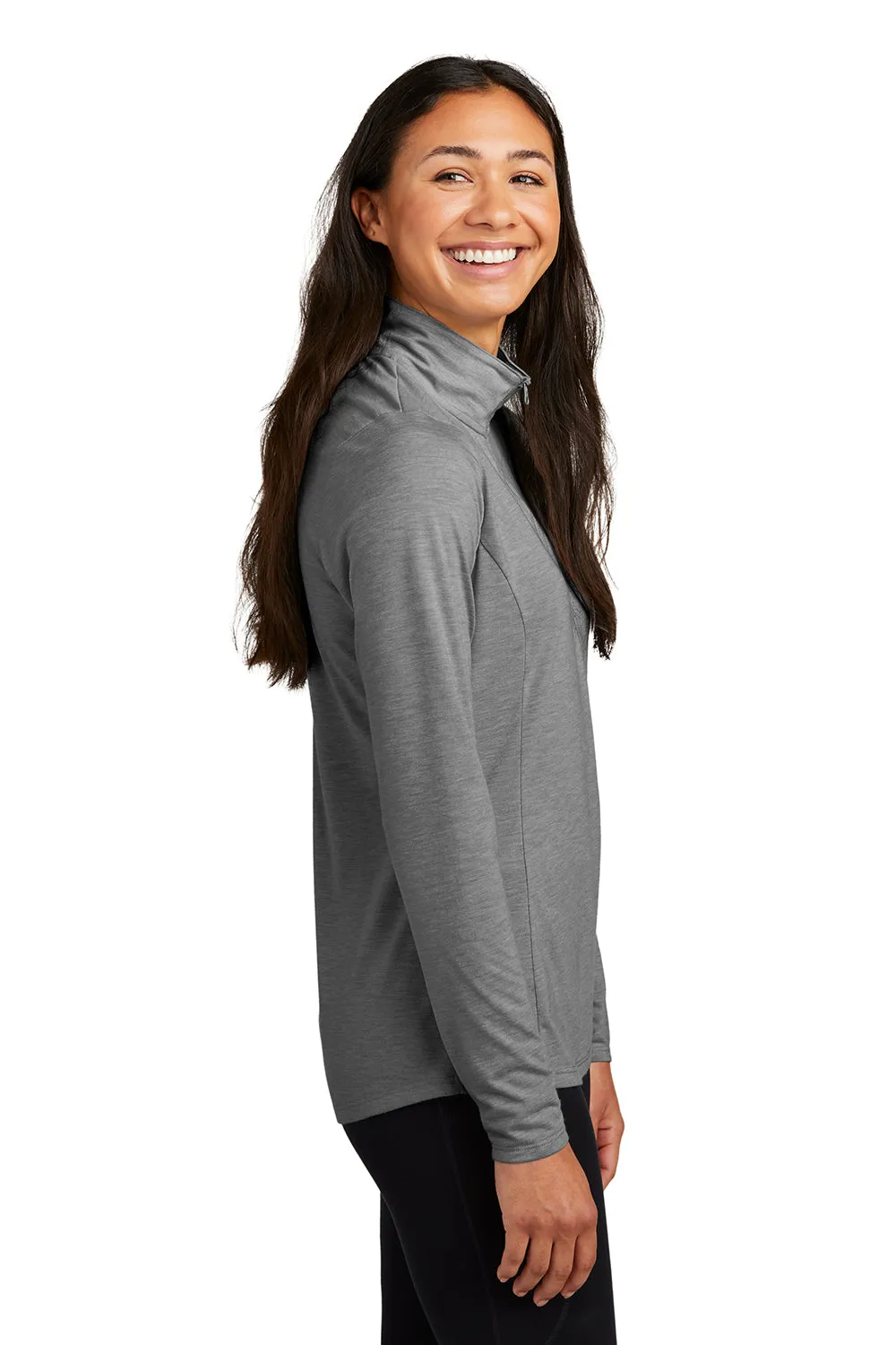 Sport-Tek Damen Feuchtigkeitstransportierender 1/4-Zip Pullover - Heather Dunkelgrau