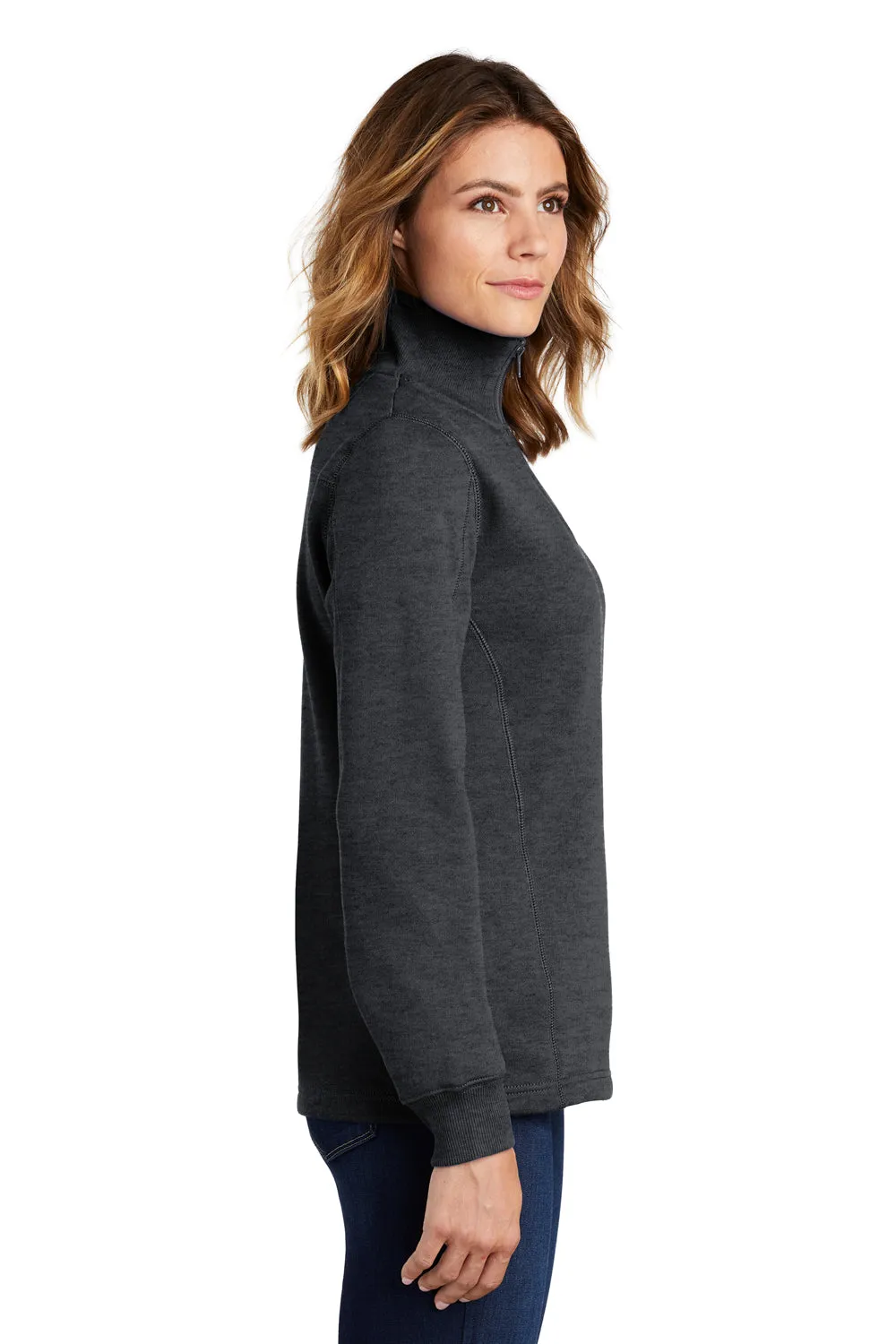 Sport-Tek Damen Fleece-Pullover mit 1/4-Zip und Schrumpffestigkeit - Heather Graphitgrau