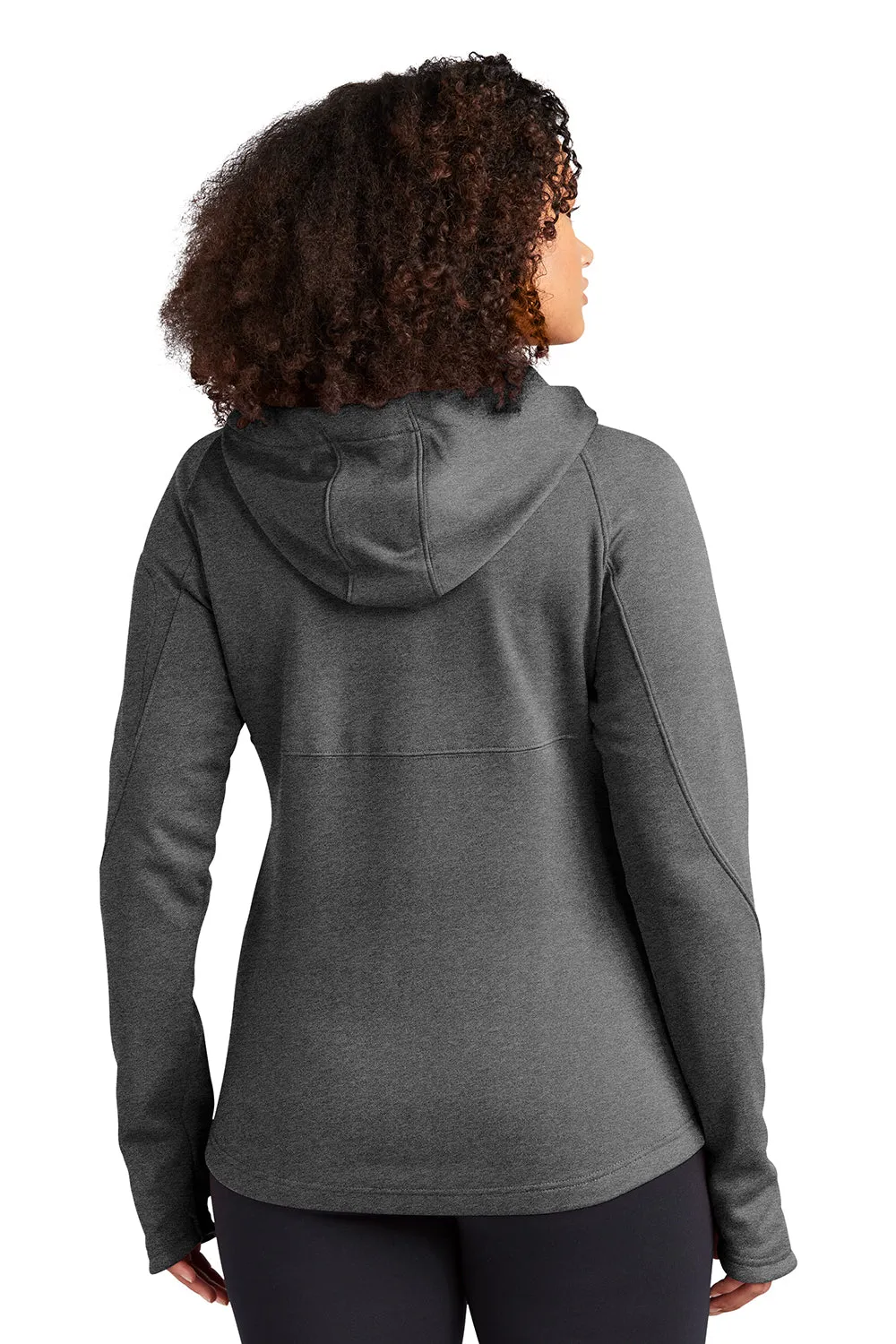 Sport-Tek Damen Tech Feuchtigkeitstransportierende Fleece Kapuzenpullover mit Reißverschluss und Taschen - Heather Graphitgrau