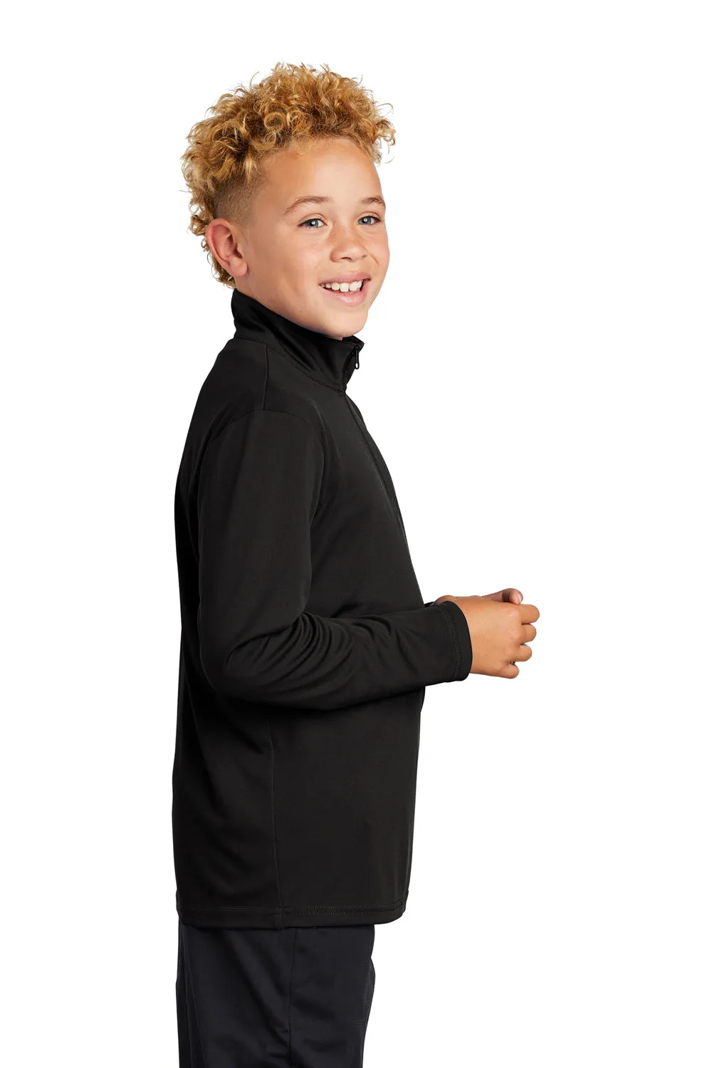 Sport-Tek Jugend Competitor Feuchtigkeitstransportierendes 1/4-Zip Sweatshirt - Schwarz