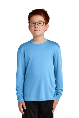 Sport-Tek Jugend Competitor Feuchtigkeitstransportierendes Langarm-Crewneck T-Shirt - Carolina Blau