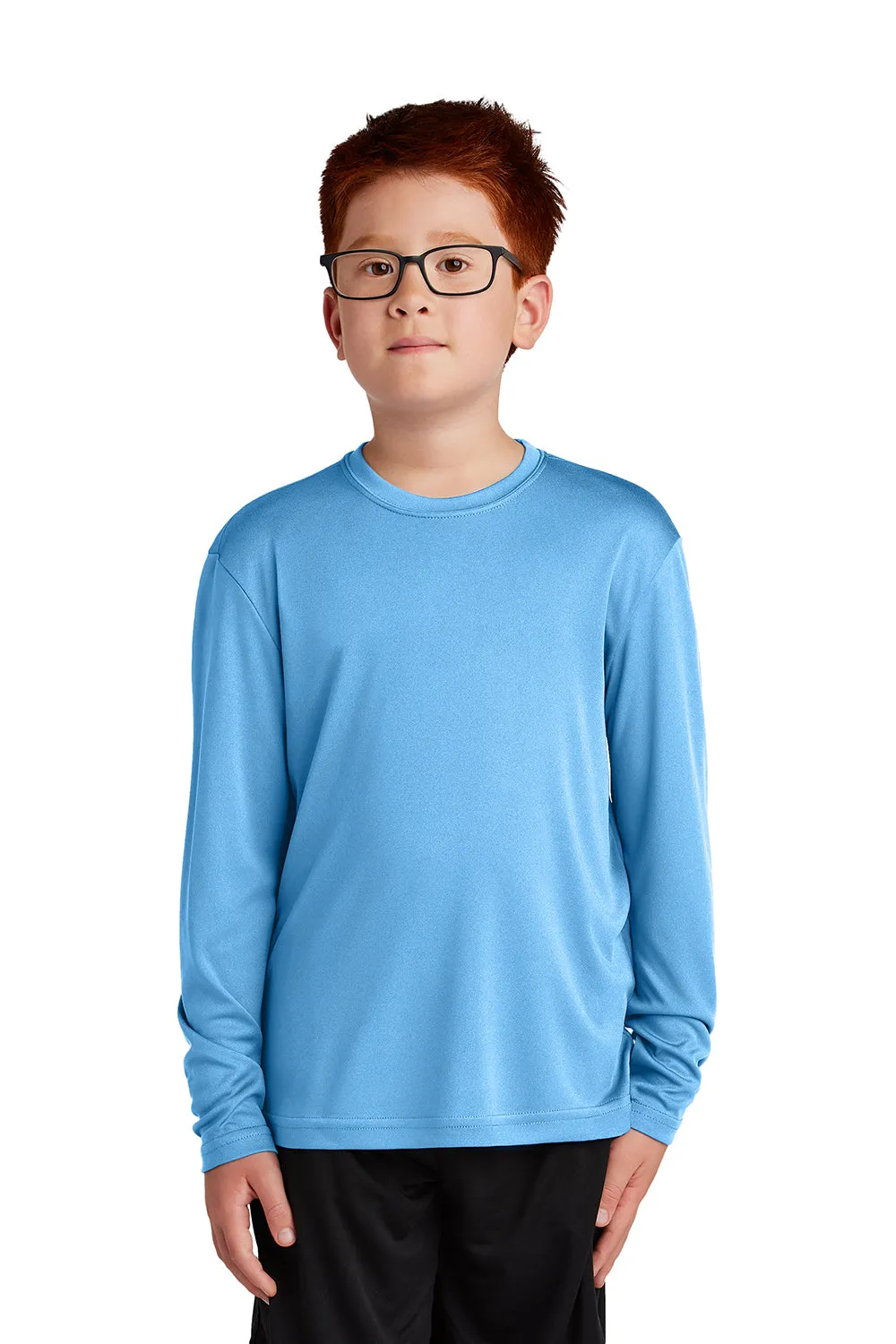 Sport-Tek Jugend Competitor Feuchtigkeitstransportierendes Langarm-Crewneck T-Shirt - Carolina Blau